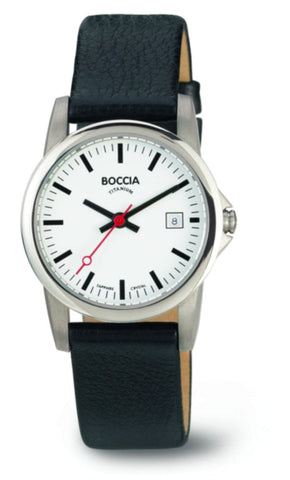 Boccia - Titanium Leather Strap Watch with Date