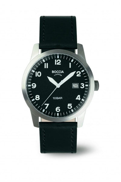 Boccia - Titanium Watch with Black Strap and Face