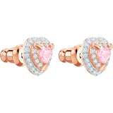 One Stud Pierced Earrings, Multi-Coloured, Rose Gold Plating