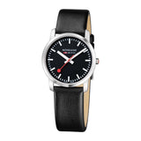 Mondaine Simply Elegant - Black Dial, Black & Black Strap