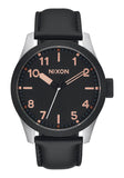 Nixon Safari Leather - Black / Rose Gold Watch