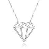 OPEN DIAMOND PENDANT - SILVER