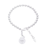 Cross Sterling Silver Declaration Bracelet "Faith"