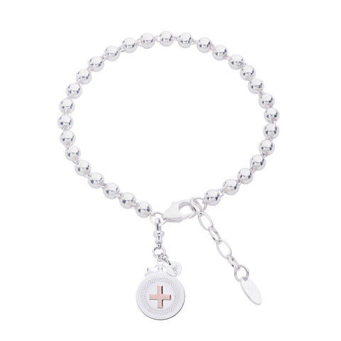 Cross Sterling Silver Declaration Bracelet "Faith"