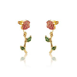 Couture Kingdom Disney Princess Beauty and the Beast Enchanted Rose Earring Set