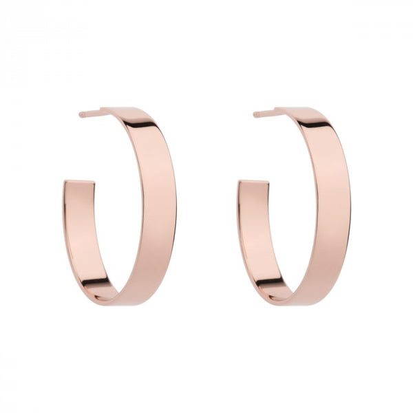 Najo -  Ribbon Hoop Stud Earring - Rose