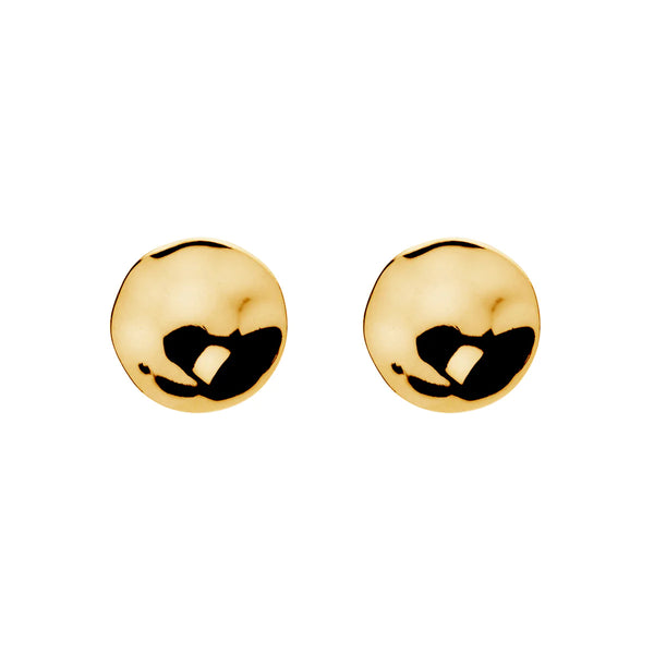 Najo - Double Beat Yellow Gold Stud Earring