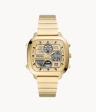 Fossil - Retro Analog-Digital Gold-Tone Stainless Watch