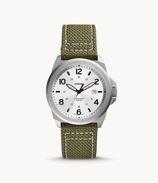 Fossil - Bronson Three-Hand Date Olive Nylon Watch