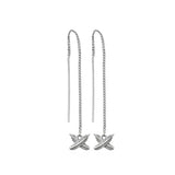 Boh Runga - Feather Kisses Thread Earring - Silver