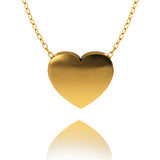 Love In A Jewel Heart Pendant - 9ct Yellow Gold, Plain