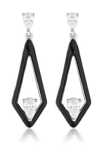 Georgini - Reflection Evoke Earrings Silver & Black Earrings