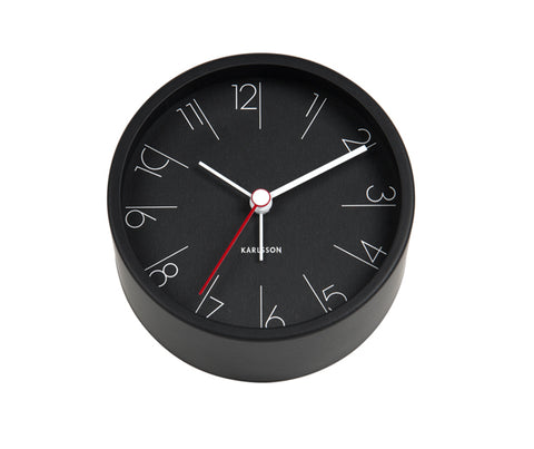 Karlsson - Elegant Numbers Alarm Clock, Black, 11cm