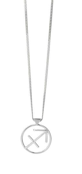 Karen Walker Zodiac Pendant - Saggitarius - Silver