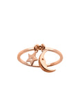 Karen Walker Moon & Star Ring - 9ct Rose Gold