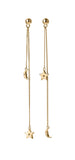 Karen Walker Moon & Star Pendulum Earrings - 9ct Gold