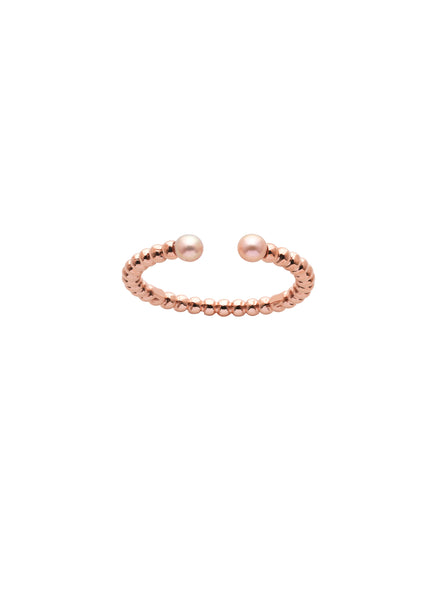 Karen Walker Wisdom Pearl Split Ring - 9ct Rose Gold, Pearl