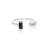 LINDI KINGI DELUXE HALO BLACK ONYX AND BALL RING
