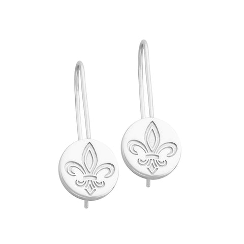 Napoleon Sterling Silver Fleur De Lis Earrings