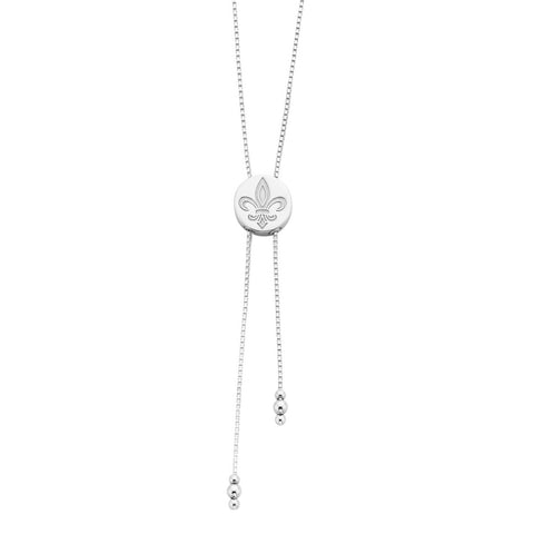 Napoleon Sterling Silver Fleur De Lis Lariat Necklace