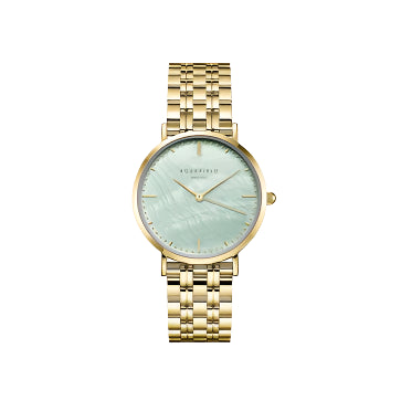 Rosefield Watch - The Upper East Side Green Mint Gold Watch