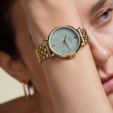 Rosefield Watch - The Upper East Side Green Mint Gold Watch