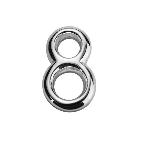 STOW Number 8 Charm - Sterling Silver