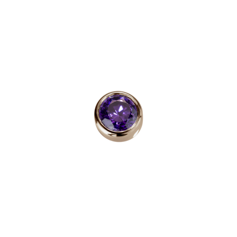 STOW Virtue Charm - Tranquility - Amethyst CZ & 9ct Rose Gold