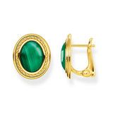 Thomas Sabo Magic Garden Malachite Yellow Gold Plate Earrings