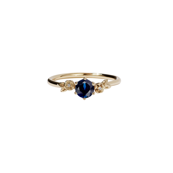 Meadowlark - Alba Ring - 9ct Yellow Gold  Blue Sapphire & White Diamond