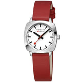 Mondaine - Petite Cushion Square Red Ladies Watch