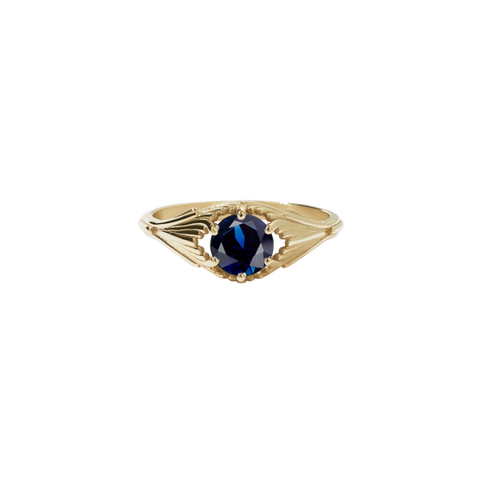 Meadowlark - Ceremonial Aphrodite ring 9ct yellow gold  with Blue Sapphire
