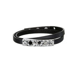 Karl Largerfeld Scattered Crystal Leather Wrap Bracelet