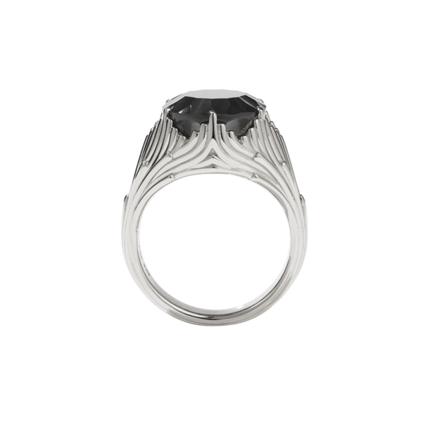 Meadowlark - Aphrodite Cocktail Ring - Silver - Onyx
