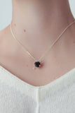 Karen Walker - Cupid's Arrow and Heart Necklace Silver Onyx 45CM