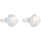 Originally Pierced Earrings, White, Rhodium Plating