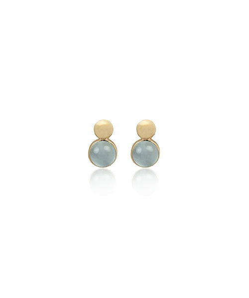 Edge of Ember Dual Aquamarine Stud Earrings