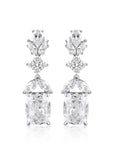 GEORGINI AVA WHITE CZ RHODIUM 3MILS EARRINGS