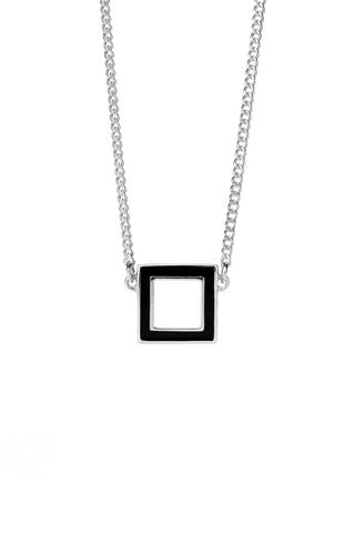 Karen Walker Ignition Necklace - Silver, Black Enamel