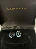 Karen Walker - Enamel Flower Earring 3mm Sapphire