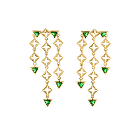 Lindi Kingi - Emerald Byzante Earrings Gold