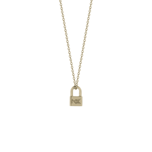 Meadowlark Lock Charm Necklace - 9ct Yellow Gold