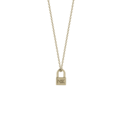Meadowlark Lock Charm Necklace - 9ct Yellow Gold