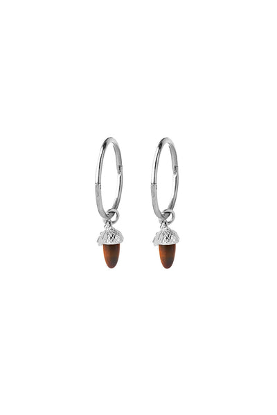 Karen Walker - Micro Acorn and Leaf Sleepers Silver