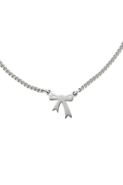 Karen Walker Mini Bow Necklace - Silver