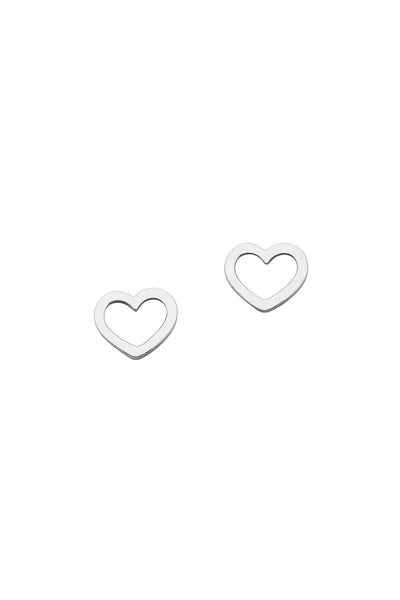 Karen Walker Mini Heart Studs - Silver