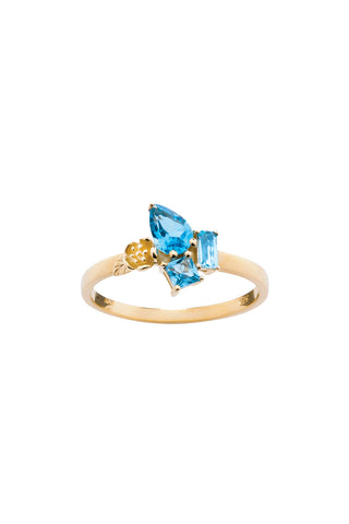 Karen Walker Rock Garden Mini Ring - 9ct Gold, Blue Topaz