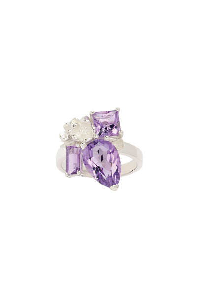 Karen Walker Rock Garden Ring - Silver, Amethyst