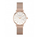 Rosefield Watch - 'The Small Edit' White Dial & Rose Gold Mesh Watch