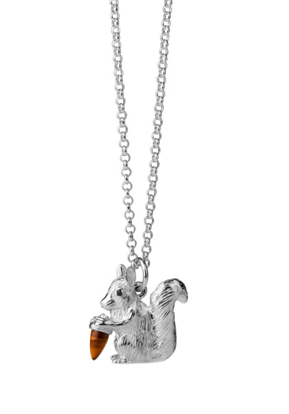 Karen Walker - Squirrel Necklace - Silver Tiger's eye - Blue Sapphire